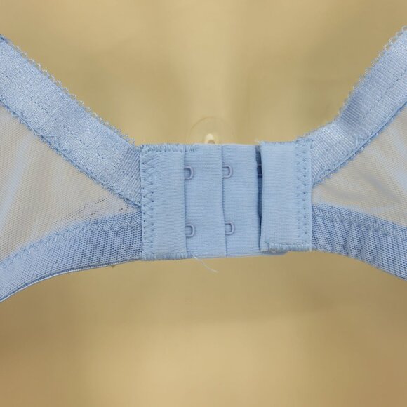 Parfait 38D Blue Floral Flower Lace Underwire Bra Bow Unlined Wide Strap NEW - Picture 6 of 14